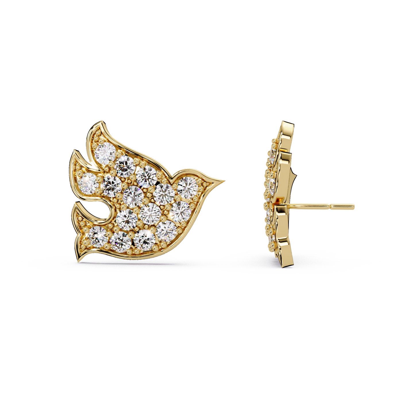 Sparrow Shape Lab Grown Diamond Stud Earrings - HIGHCARAT DIAMONDS