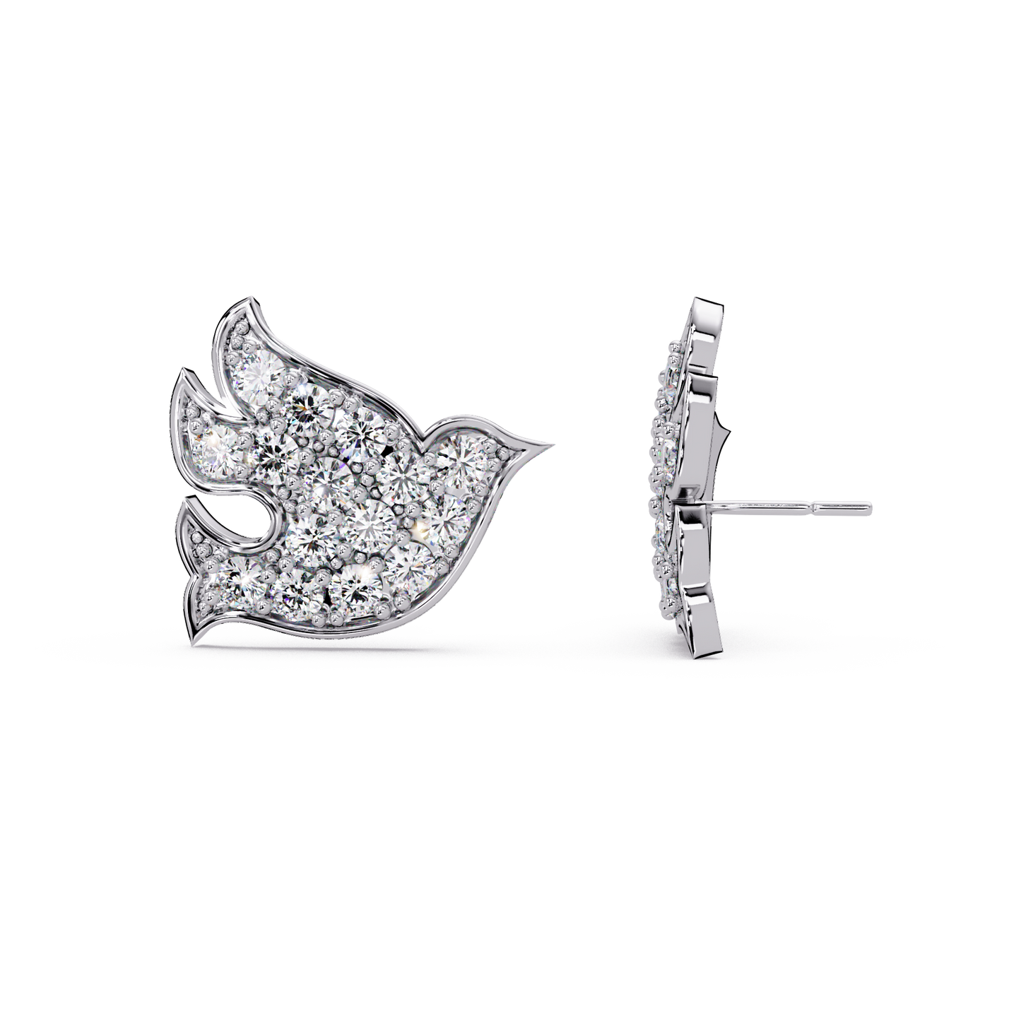 Sparrow Shape Lab Grown Diamond Stud Earrings - HIGHCARAT DIAMONDS