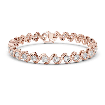 5.40CT Round Cut Lab Grown & Natural Diamond Elegant Cluster Vintage Stunning Dainty Tennis Dainty Bracelet Gift For Her - HIGHCARAT DIAMONDS