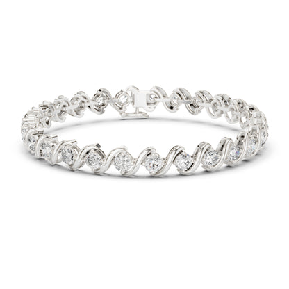 5.40CT Round Cut Lab Grown & Natural Diamond Elegant Cluster Vintage Stunning Dainty Tennis Dainty Bracelet Gift For Her - HIGHCARAT DIAMONDS