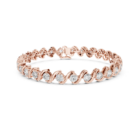 5.40CT Round Cut Lab Grown & Natural Diamond Elegant Cluster Vintage Stunning Dainty Tennis Dainty Bracelet Gift For Her - HIGHCARAT DIAMONDS