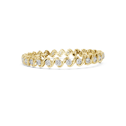 5.40CT Round Cut Lab Grown & Natural Diamond Elegant Cluster Vintage Stunning Dainty Tennis Dainty Bracelet Gift For Her - HIGHCARAT DIAMONDS