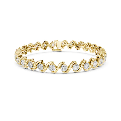 5.40CT Round Cut Lab Grown & Natural Diamond Elegant Cluster Vintage Stunning Dainty Tennis Dainty Bracelet Gift For Her - HIGHCARAT DIAMONDS