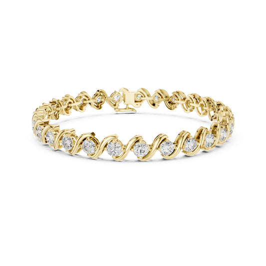 5.40CT Round Cut Lab Grown & Natural Diamond Elegant Cluster Vintage Stunning Dainty Tennis Dainty Bracelet Gift For Her - HIGHCARAT DIAMONDS