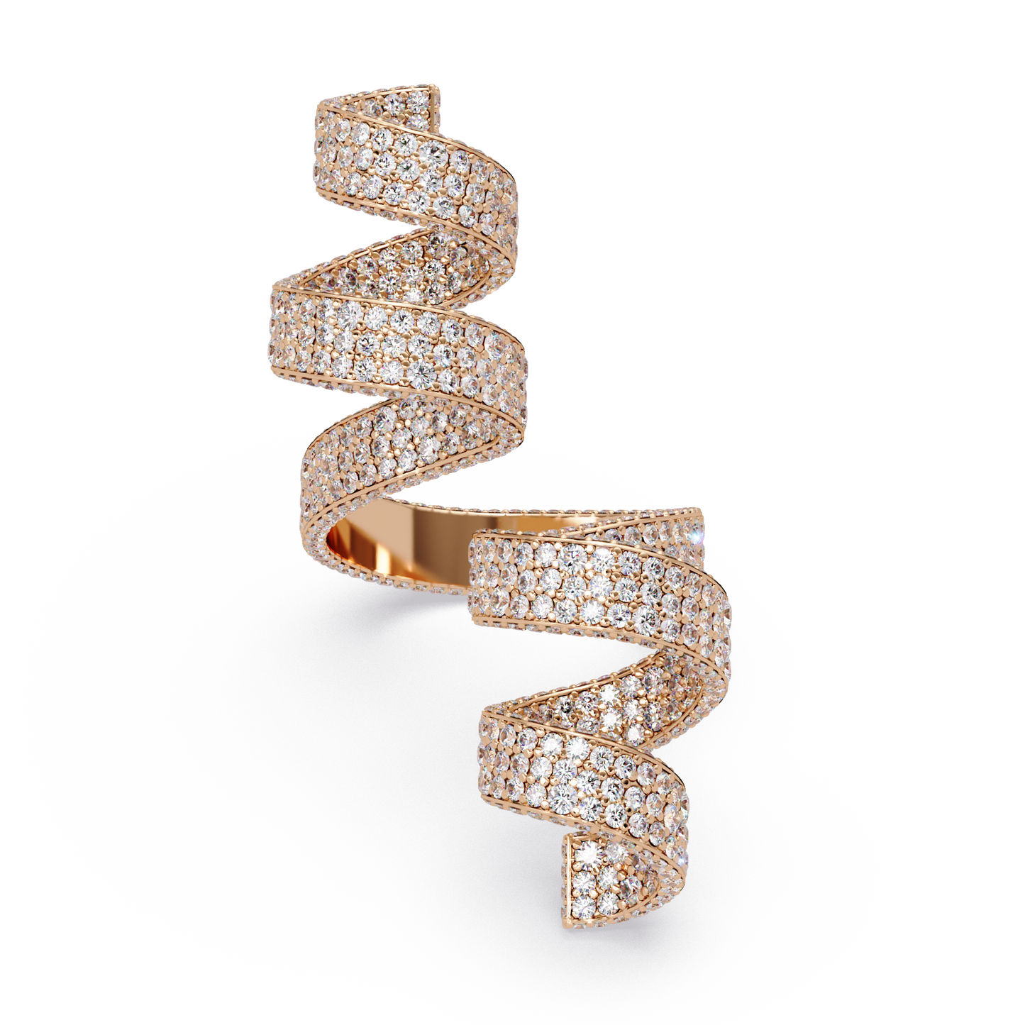 Spiral Wrap Lab Grown Diamond Statement Ring - HIGHCARAT DIAMONDS
