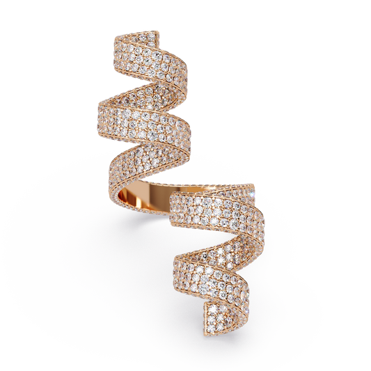 Spiral Wrap Lab Grown Diamond Statement Ring - HIGHCARAT DIAMONDS
