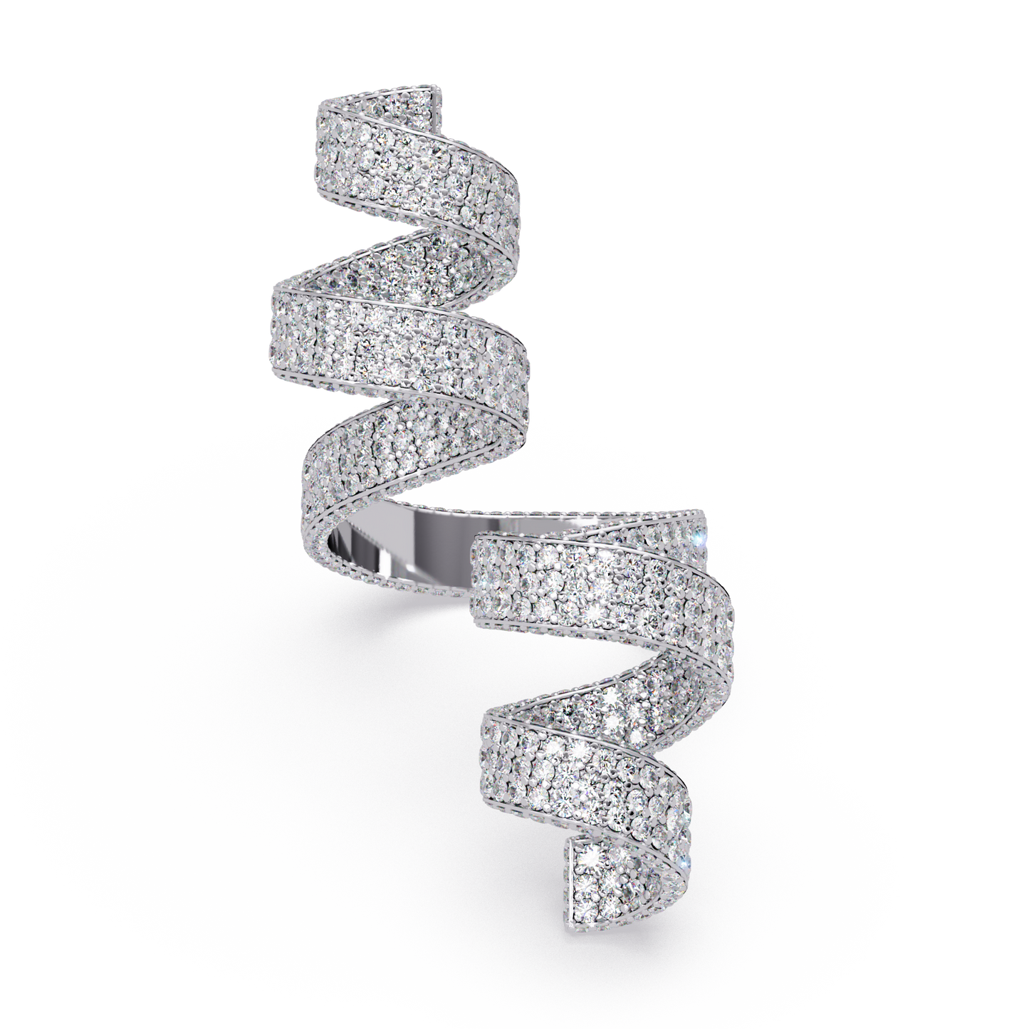 Spiral Wrap Lab Grown Diamond Statement Ring - HIGHCARAT DIAMONDS