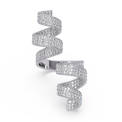 Spiral Wrap Lab Grown Diamond Statement Ring - HIGHCARAT DIAMONDS
