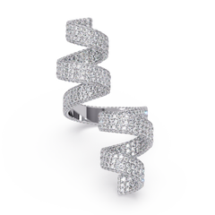 Spiral Wrap Lab Grown Diamond Statement Ring - HIGHCARAT DIAMONDS