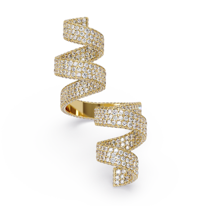 Spiral Wrap Lab Grown Diamond Statement Ring - HIGHCARAT DIAMONDS
