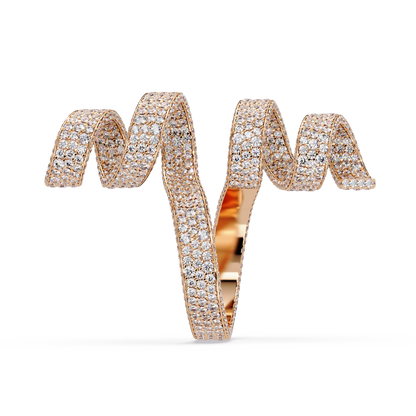 Spiral Wrap Lab Grown Diamond Statement Ring - HIGHCARAT DIAMONDS