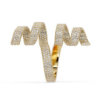 Spiral Wrap Lab Grown Diamond Statement Ring - HIGHCARAT DIAMONDS