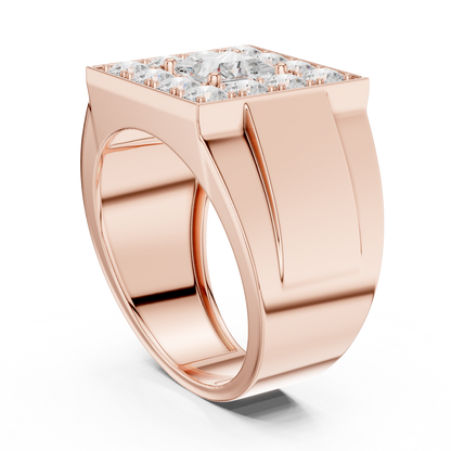 2.20 Ct Round & Princess Shape Lab Grown 10k Solid White Gold Stunning Diamond Men's Ring - HIGHCARAT DIAMONDS