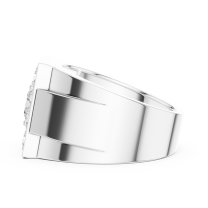 2.20 Ct Round & Princess Shape Lab Grown 10k Solid White Gold Stunning Diamond Men's Ring - HIGHCARAT DIAMONDS