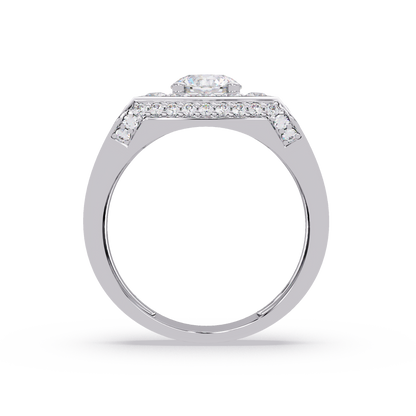 Square Halo Lab grown Diamond Luxury Ring - HIGHCARAT DIAMONDS