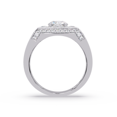 Square Halo Lab grown Diamond Luxury Ring - HIGHCARAT DIAMONDS