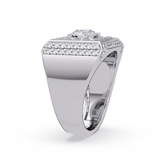 Square Halo Lab grown Diamond Luxury Ring - HIGHCARAT DIAMONDS