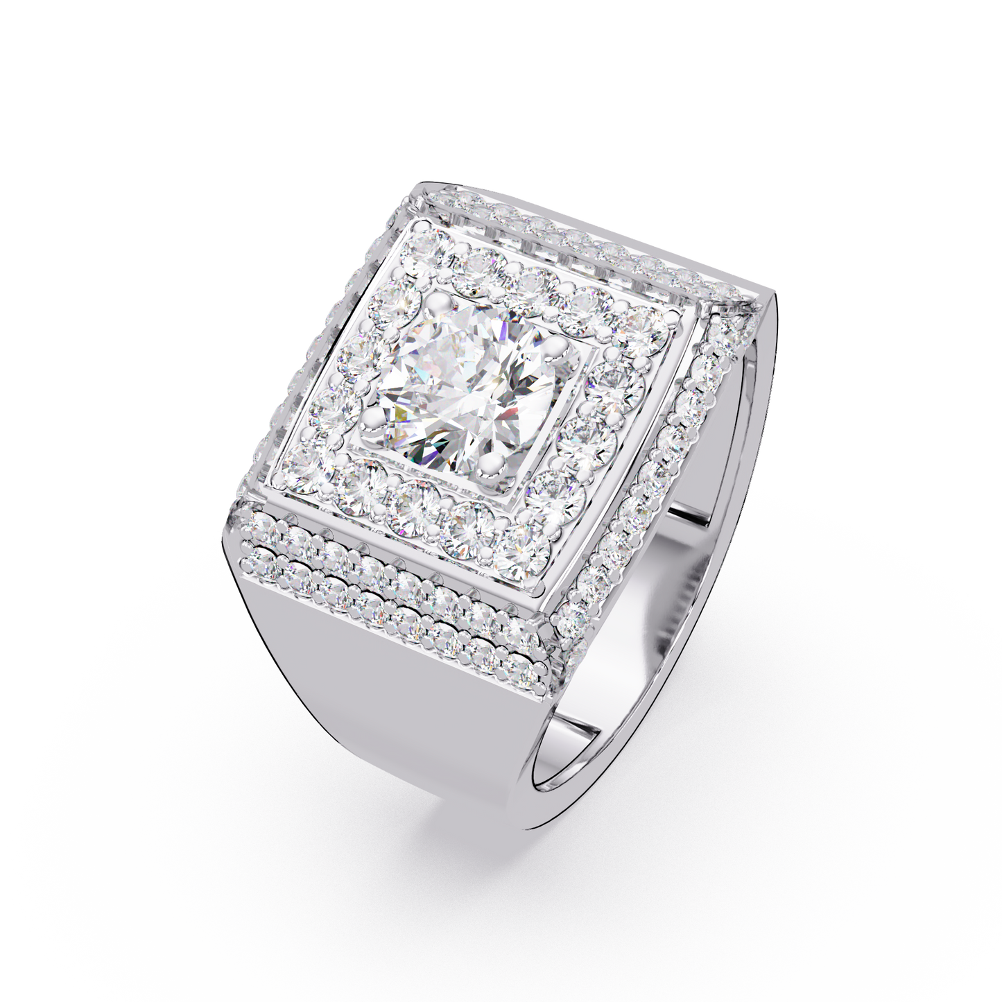 Square Halo Lab grown Diamond Luxury Ring - HIGHCARAT DIAMONDS