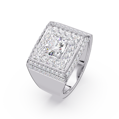 Square Halo Lab grown Diamond Luxury Ring - HIGHCARAT DIAMONDS