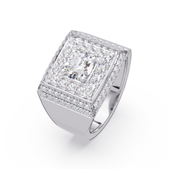 Square Halo Lab grown Diamond Luxury Ring - HIGHCARAT DIAMONDS