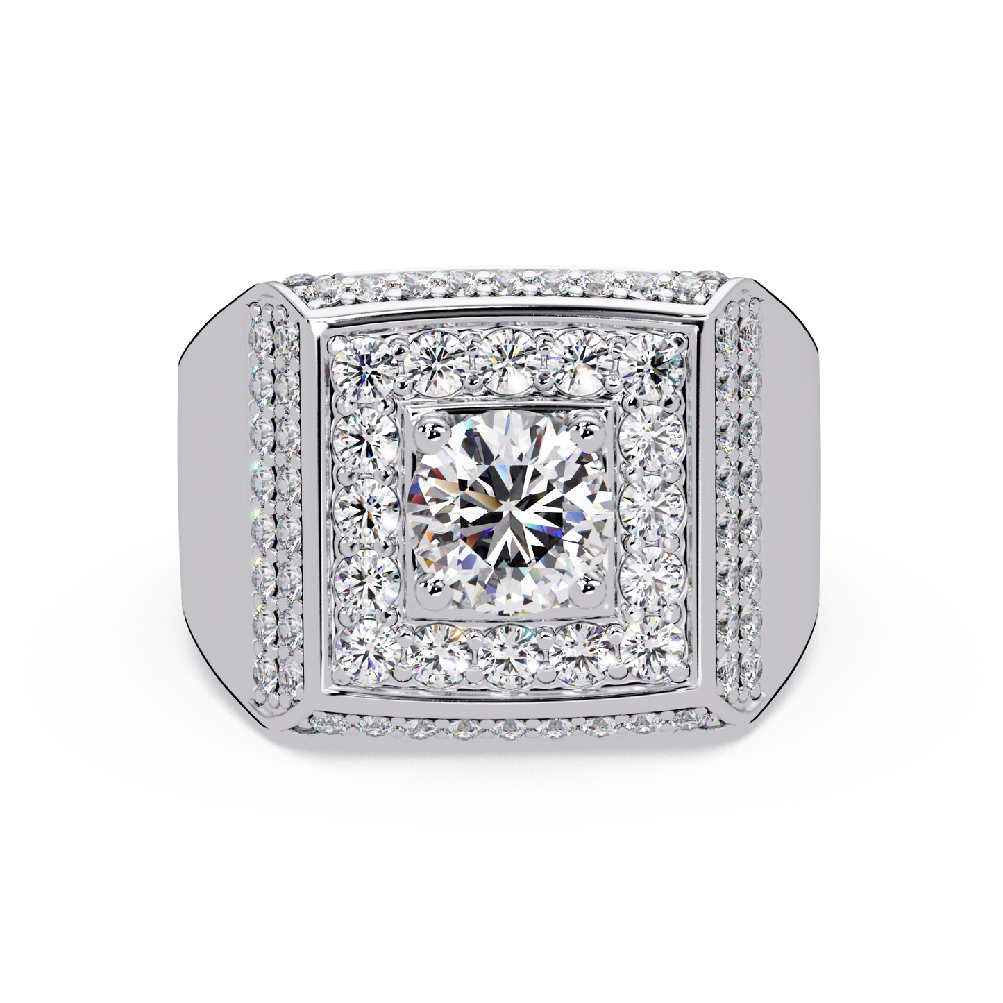 Square Halo Lab grown Diamond Luxury Ring - HIGHCARAT DIAMONDS