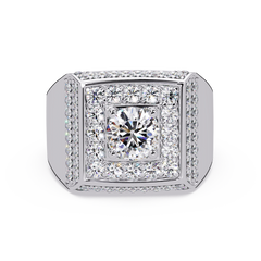 Square Halo Lab grown Diamond Luxury Ring - HIGHCARAT DIAMONDS
