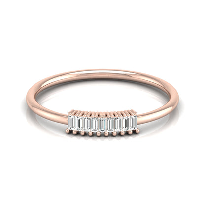 Stackable Baguette Cut Diamond Ring Modern Elegant Band for Women's In 14 KT Gold - HIGHCARAT DIAMONDS