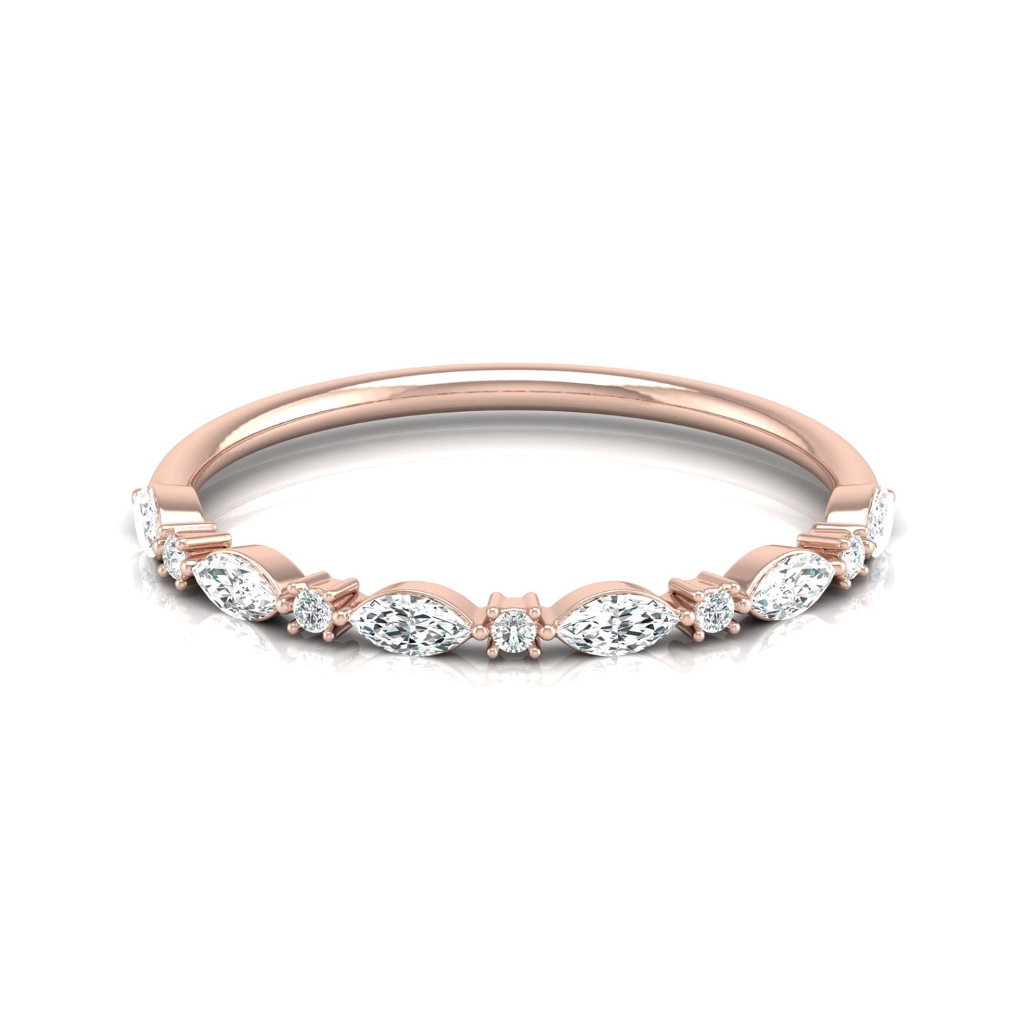 Stackable Marquise and Round Cut Diamond Ring Band Elegant Design For Women's - HIGHCARAT DIAMONDS