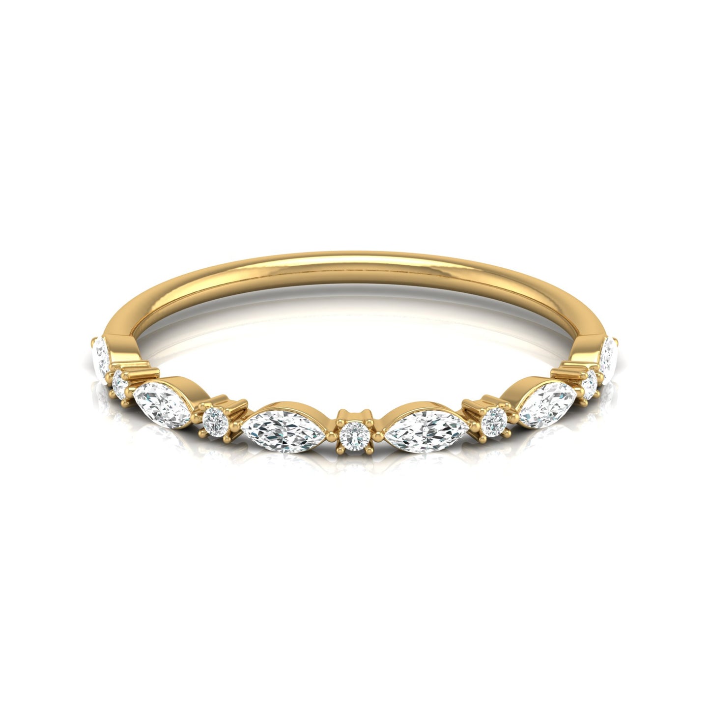 Stackable Marquise and Round Cut Diamond Ring Band Elegant Design For Women's - HIGHCARAT DIAMONDS