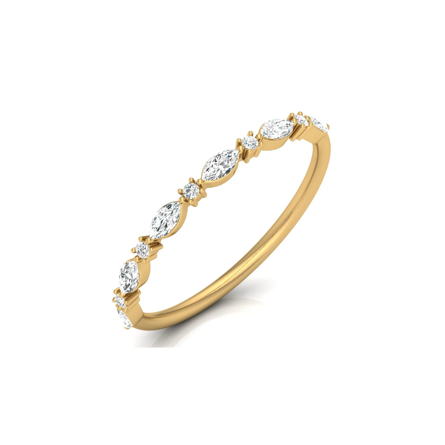 Stackable Marquise and Round Cut Diamond Ring Band Elegant Design For Women's - HIGHCARAT DIAMONDS