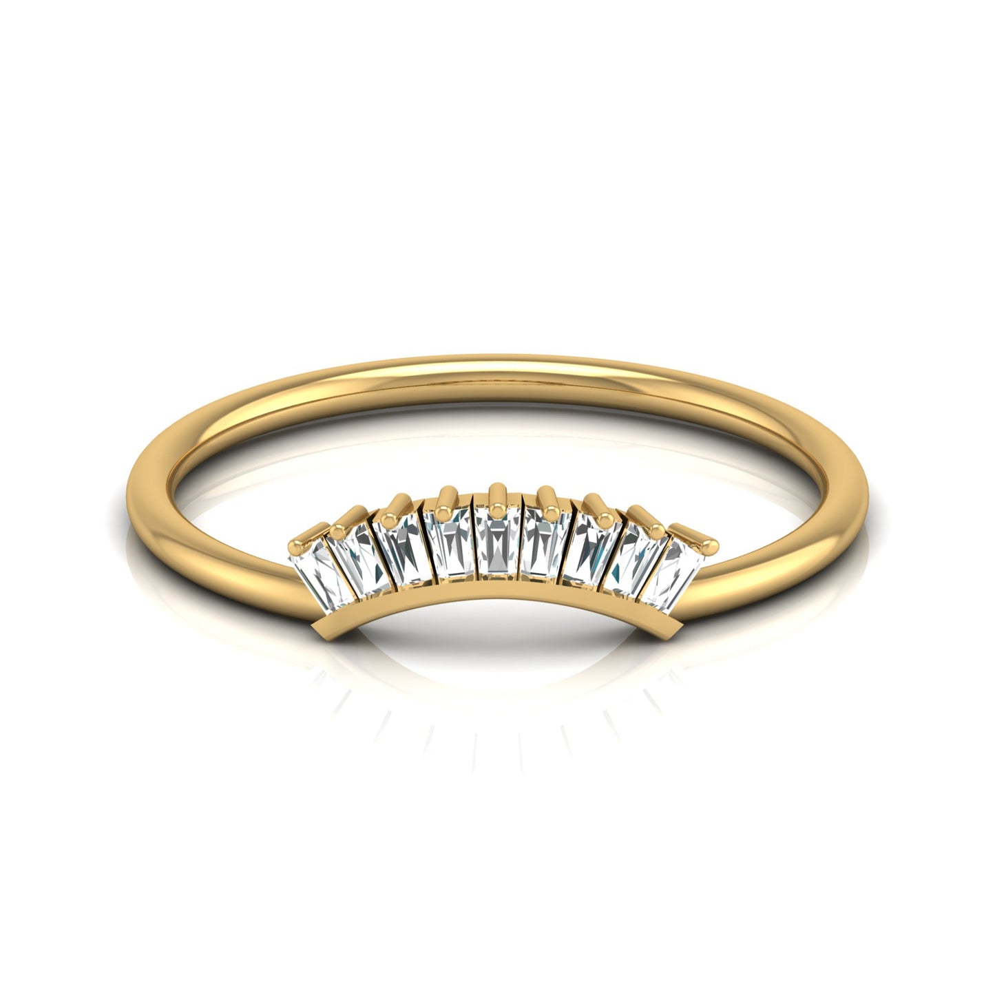 Stackable Princess Cut Diamond Ring Elegant Minimalist Band for Women In Lab Or Natural Diamonds