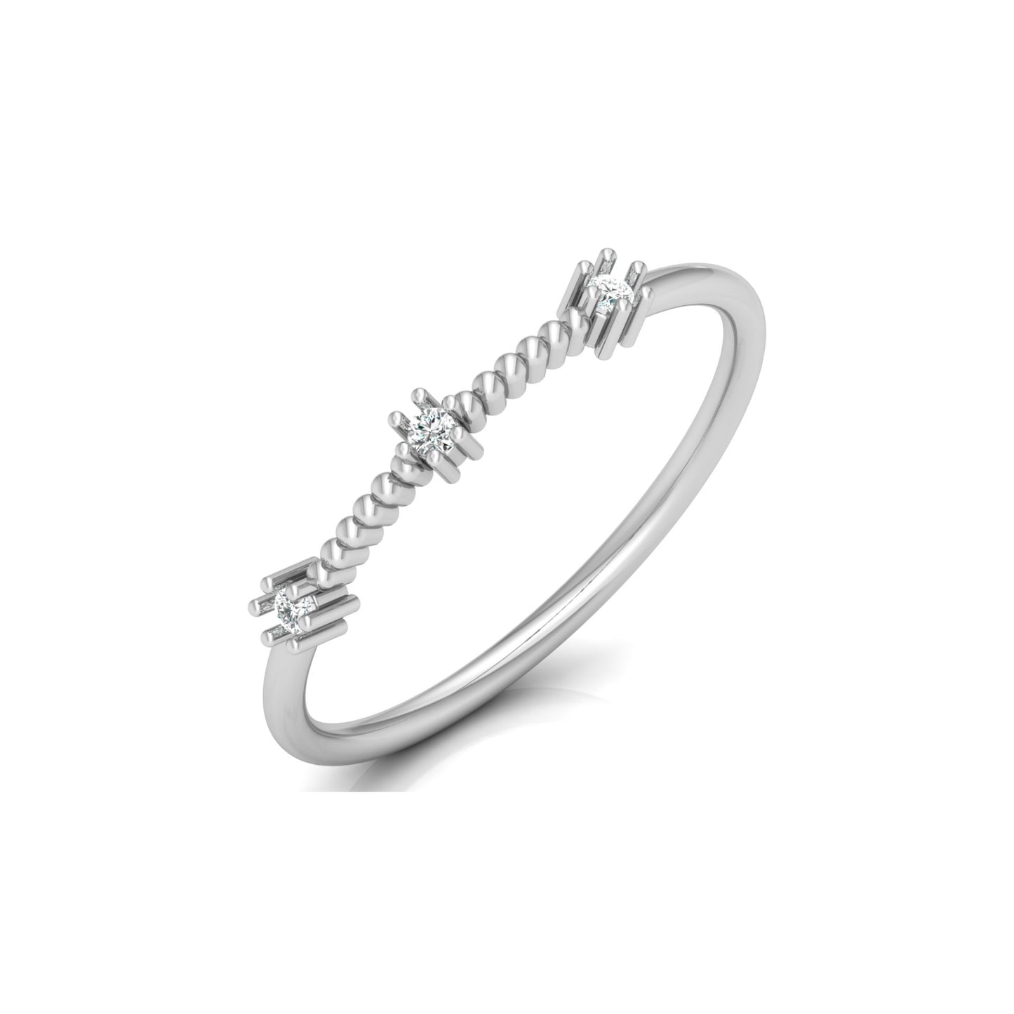 Stackable Round Cut Diamond Wedding Band In 10K Solid Gold  Perfect For Everyday Wear