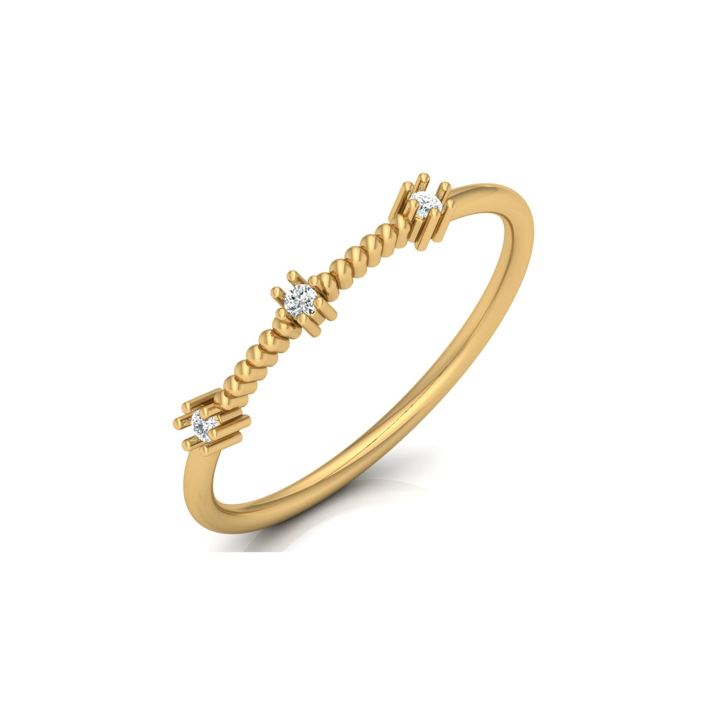 Stackable Round Cut Diamond Wedding Band In 10K Solid Gold  Perfect For Everyday Wear