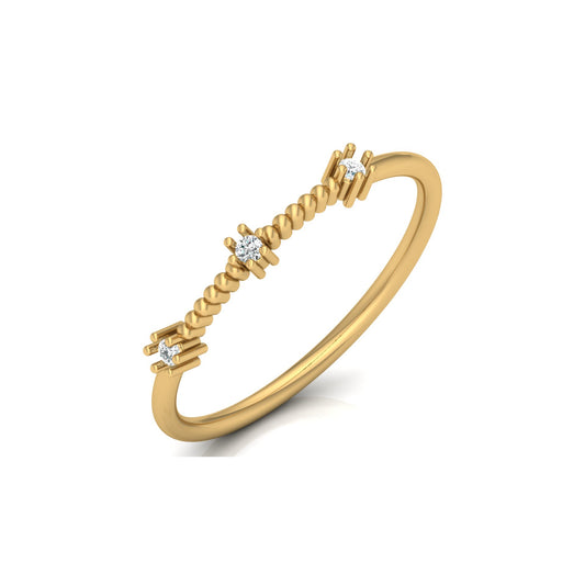 Stackable Round Cut Diamond Wedding Band In 10K Solid Gold  Perfect For Everyday Wear