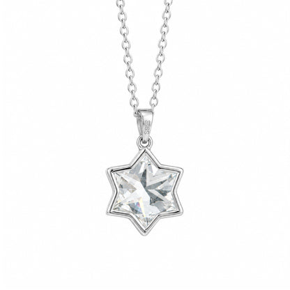 Star Cut David Lab Grown Diamond Bezel Set Pendant With Chain