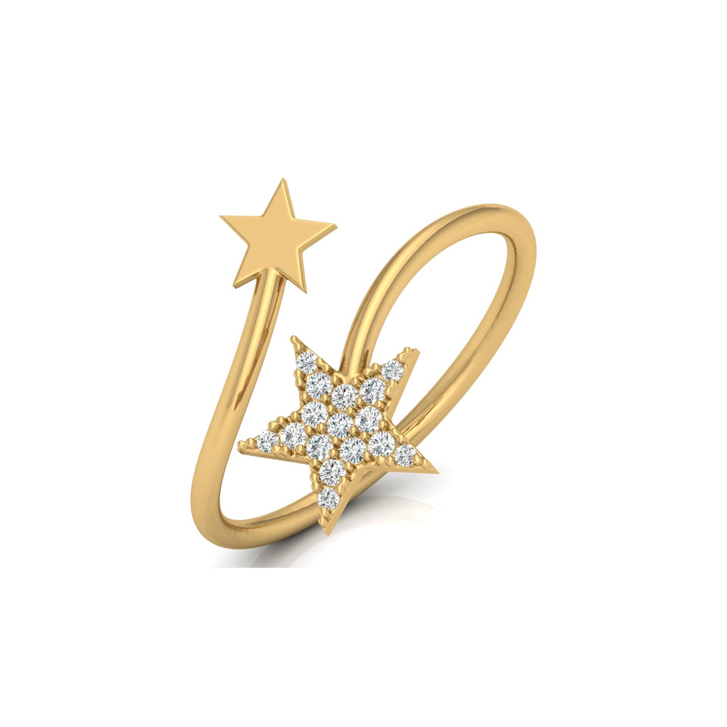 Modern Start Bypass Style Ring For Her Round Diamond Ring Unique & Comfortable Daily Design - HIGHCARAT DIAMONDS