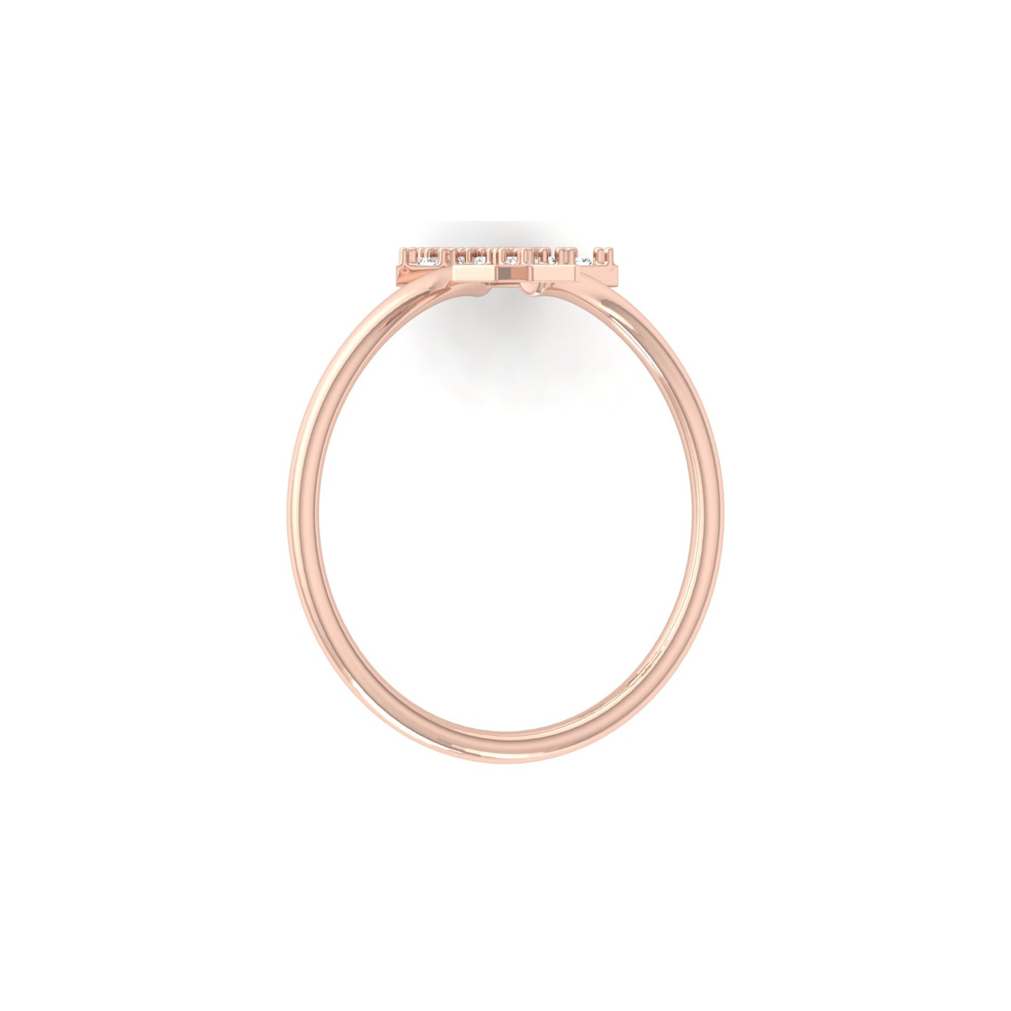 Luxury open style ring with double star motif in white gold