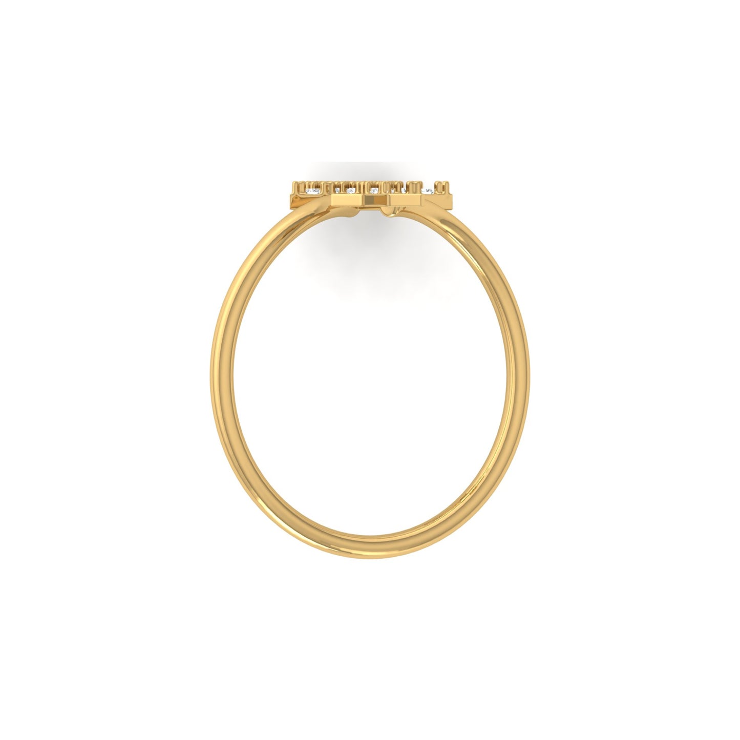Fashion forward star diamond ring with sleek minimalist band