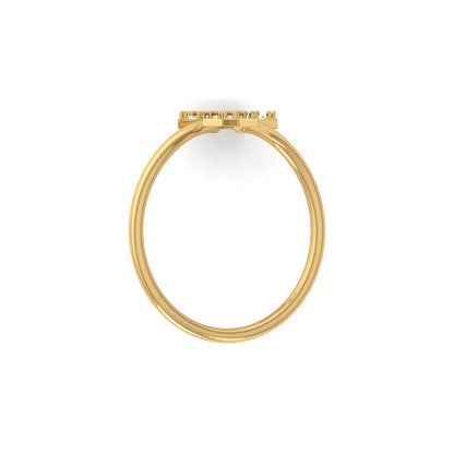 Fashion forward star diamond ring with sleek minimalist band
