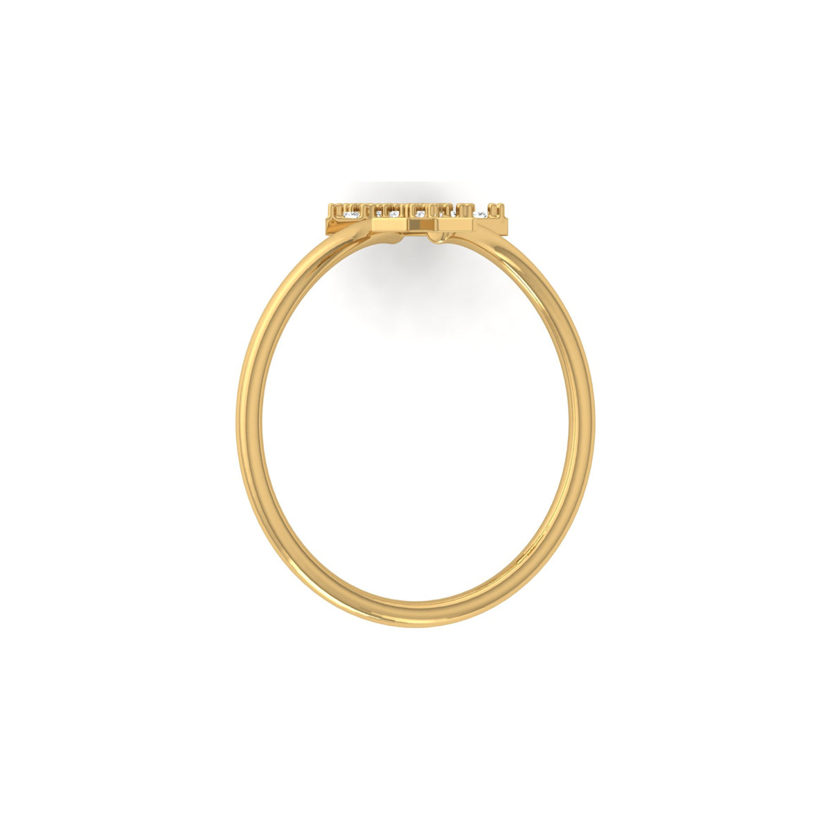 Fashion forward star diamond ring with sleek minimalist band