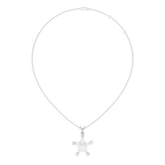 Unique Round Cut Diamond Smiley Star Pendant  Eco-Friendly Gift In 14K White Gold - HIGHCARAT DIAMONDS