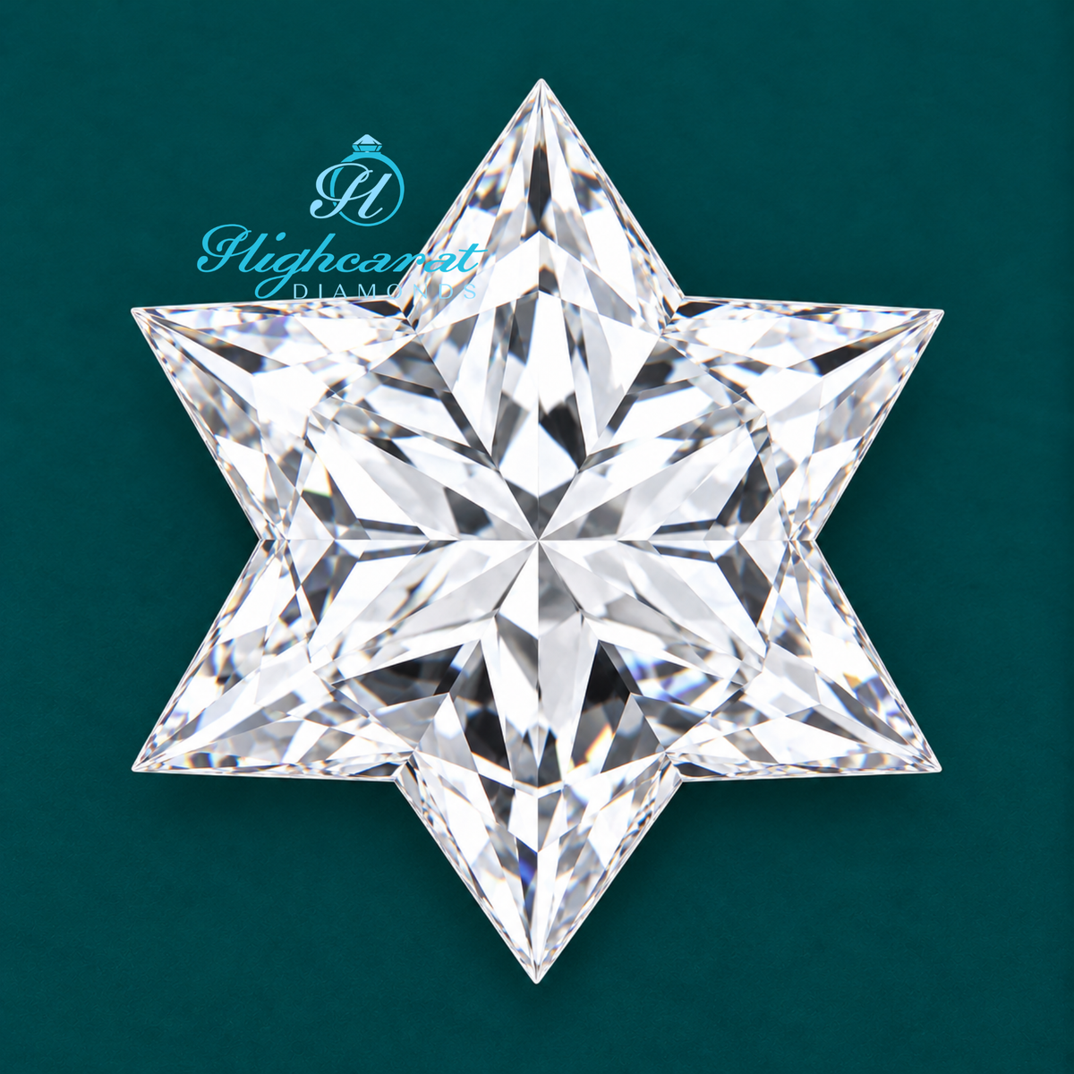 Close-Up of David Star Cut Lab Grown Diamond