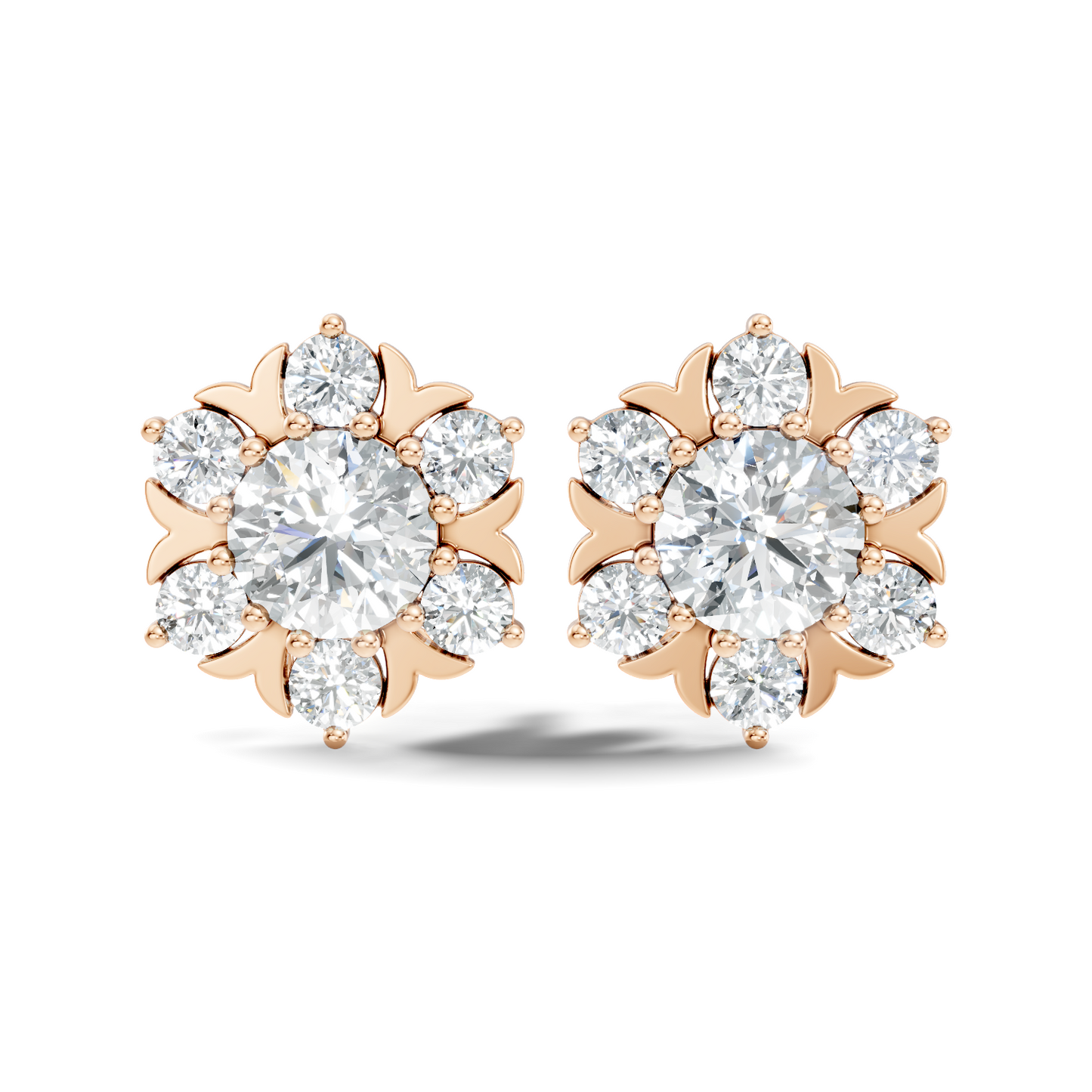 Round Shape Lab Grown Diamond 3.08 Ct 14k Solid White Gold Elegance Unique Style Diamond Earrings For Anniversary Gift - HIGHCARAT DIAMONDS