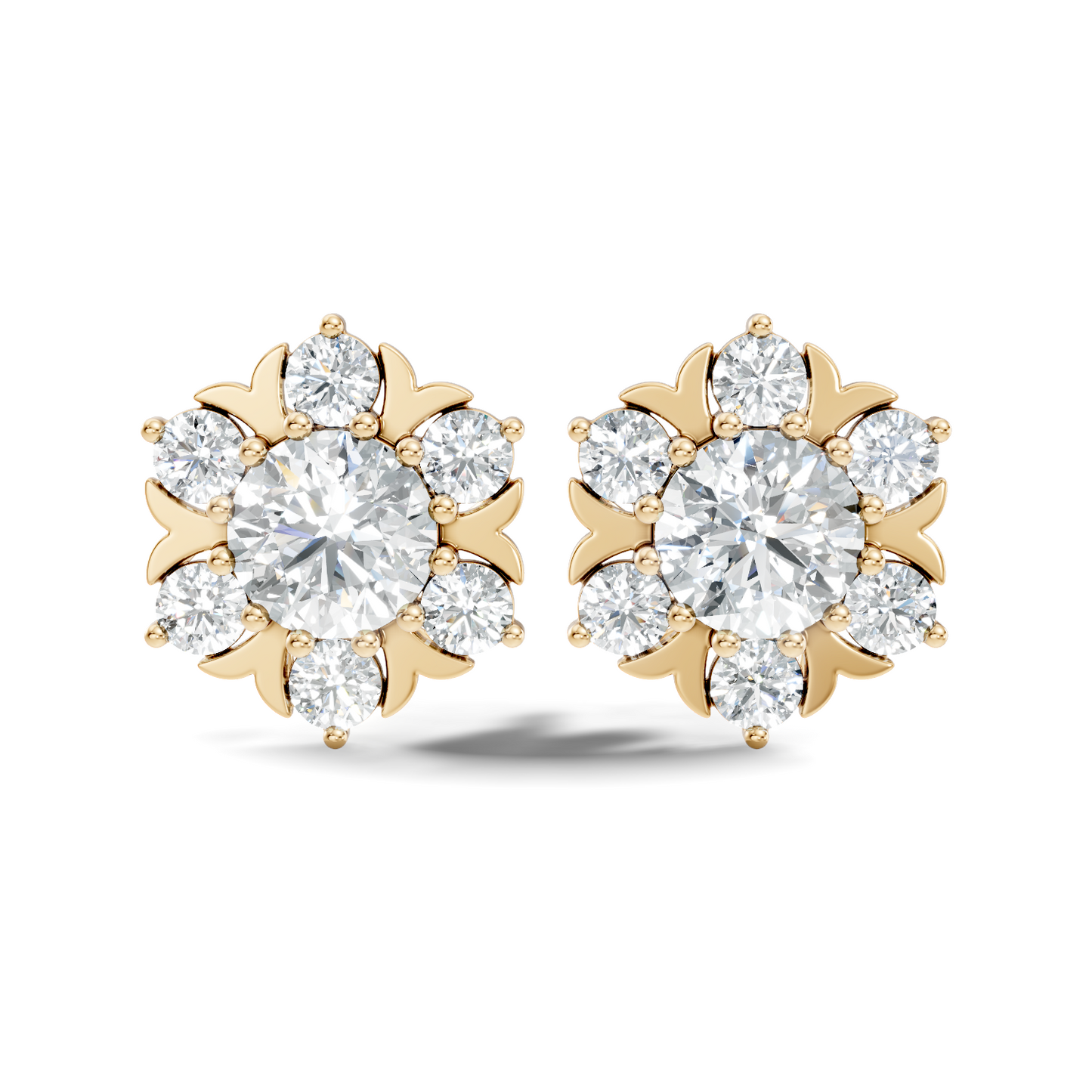 Round Shape Lab Grown Diamond 3.08 Ct 14k Solid White Gold Elegance Unique Style Diamond Earrings For Anniversary Gift - HIGHCARAT DIAMONDS