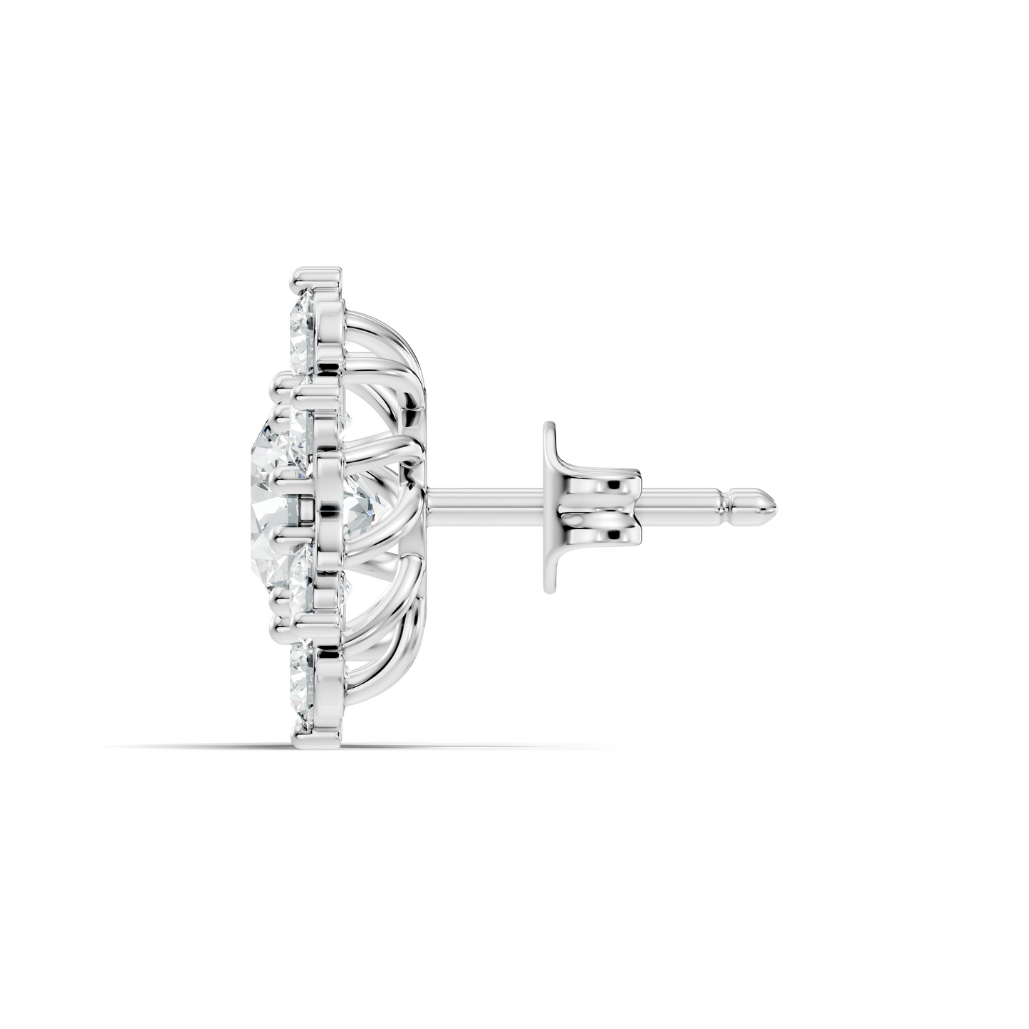 Round Shape Lab Grown Diamond 3.08 Ct 14k Solid White Gold Elegance Unique Style Diamond Earrings For Anniversary Gift - HIGHCARAT DIAMONDS