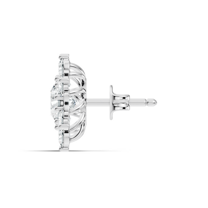 Round Shape Lab Grown Diamond 3.08 Ct 14k Solid White Gold Elegance Unique Style Diamond Earrings For Anniversary Gift - HIGHCARAT DIAMONDS