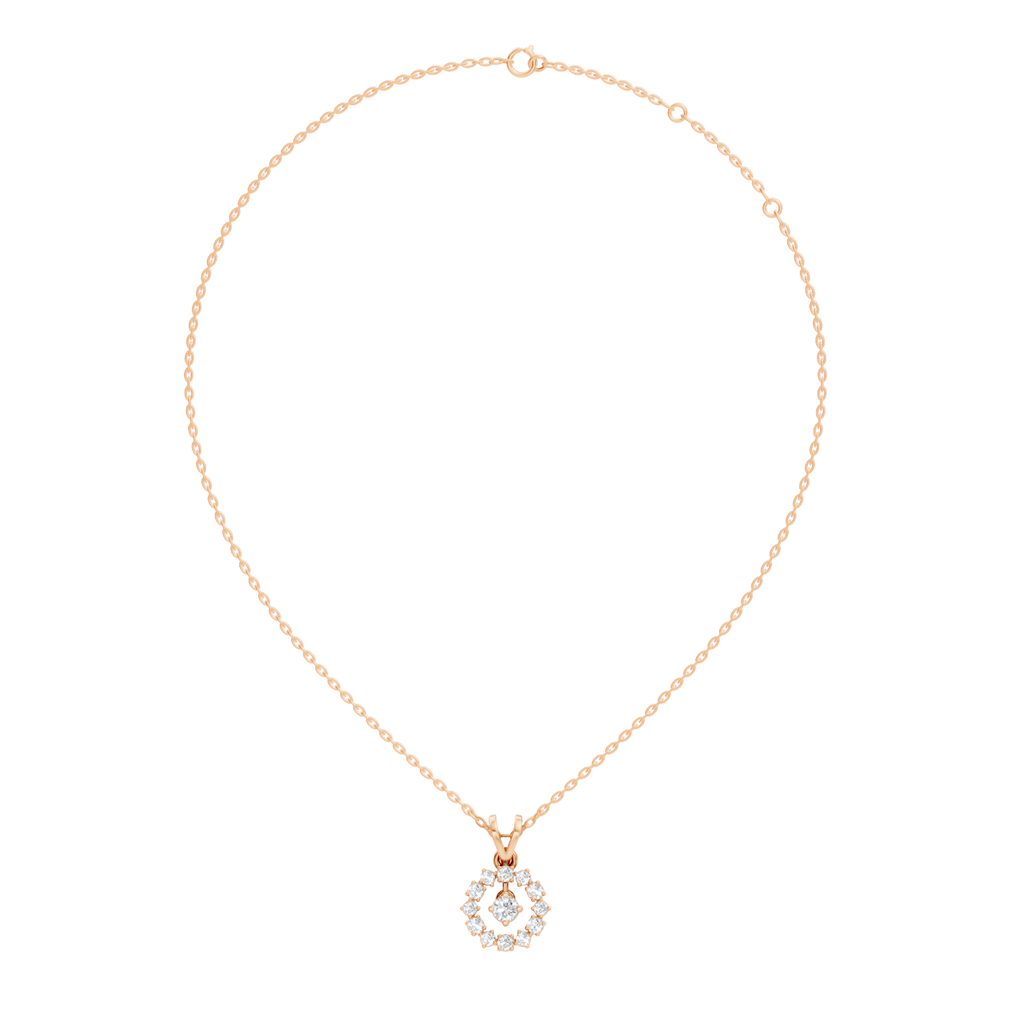 Stunning 0.38 Ct Round Diamond Charm Pendant 18K White Gold Jewelry For Women