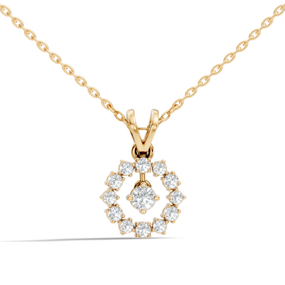 Stunning 0.38 Ct Round Diamond Charm Pendant 18K White Gold Jewelry For Women