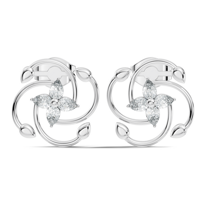 Stunning 14K White Gold Pear Cut Lab-Grown Diamond Earrings For Her Elegance