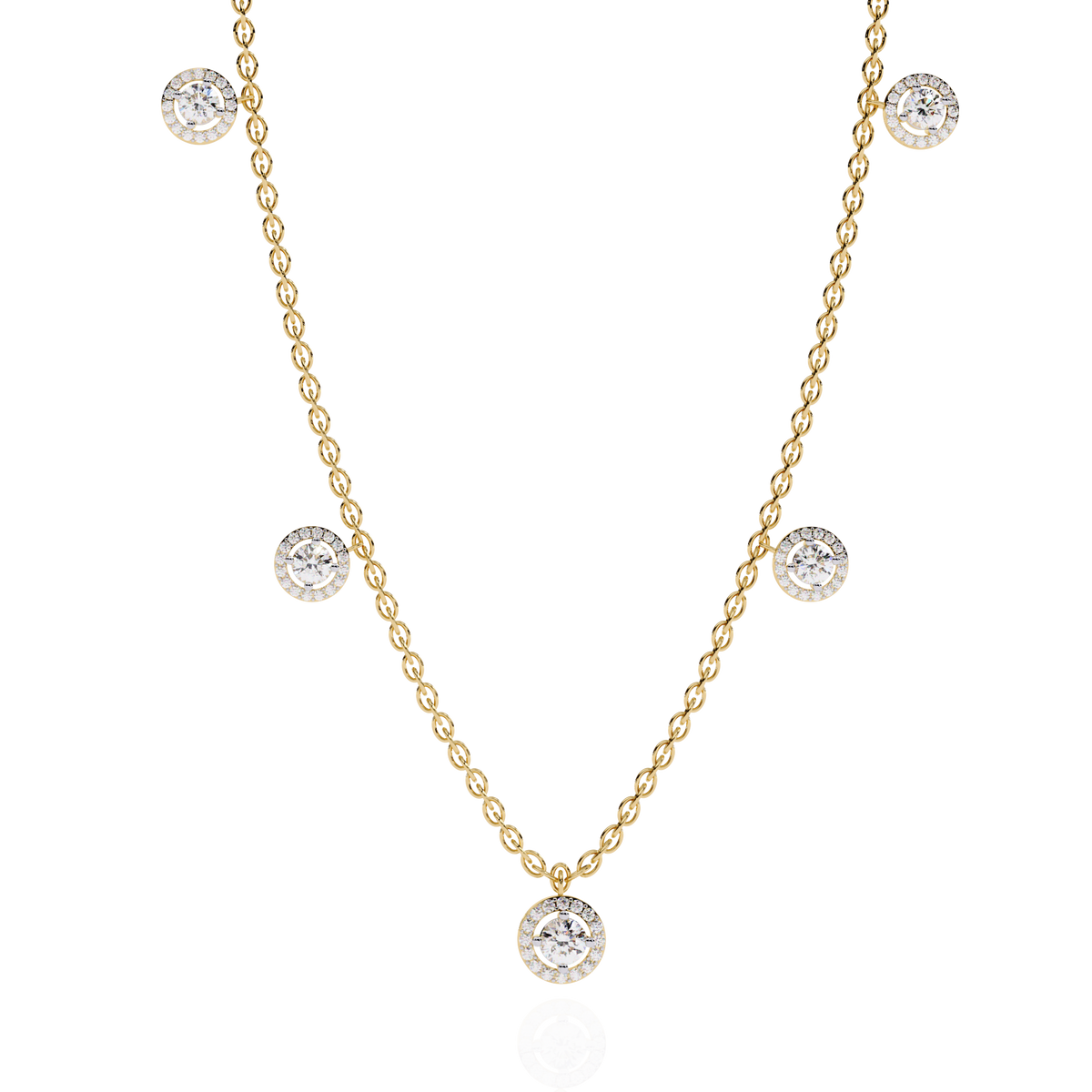 Stunning 4.72 Ct Round Cut Lab Grown Diamond Halo Style Elegant Party Wear Necklace - HIGHCARAT DIAMONDS